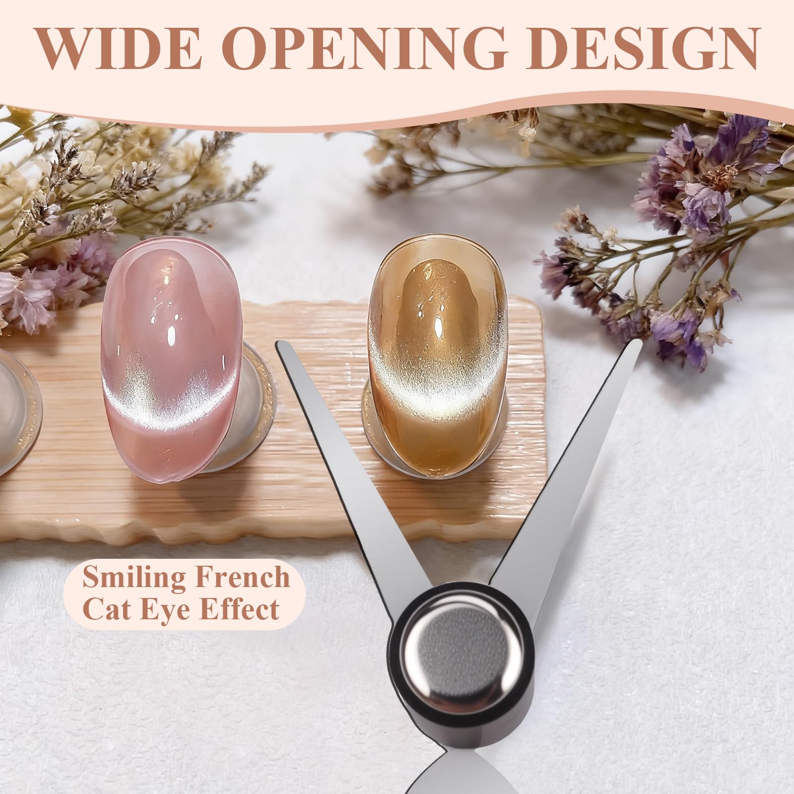 Close up of 3 piece magnetic nail kit