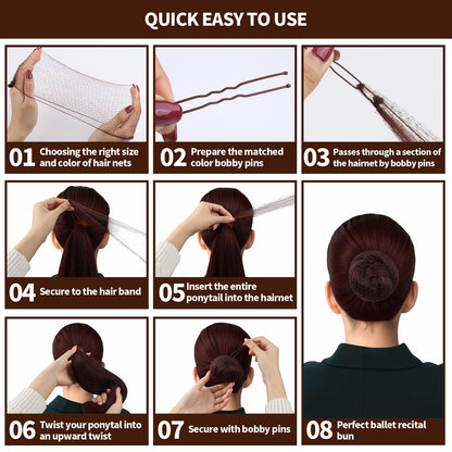 Teenitor invisible mesh bun covers showing elasticity and durability for thick hair types.