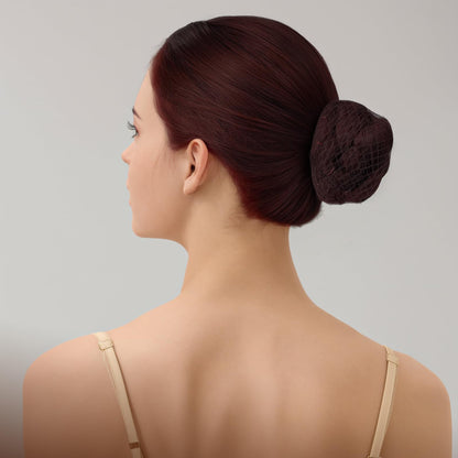 Side profile of the packaged brown bobby pins and hair nets showcasing the travel-friendly organization.