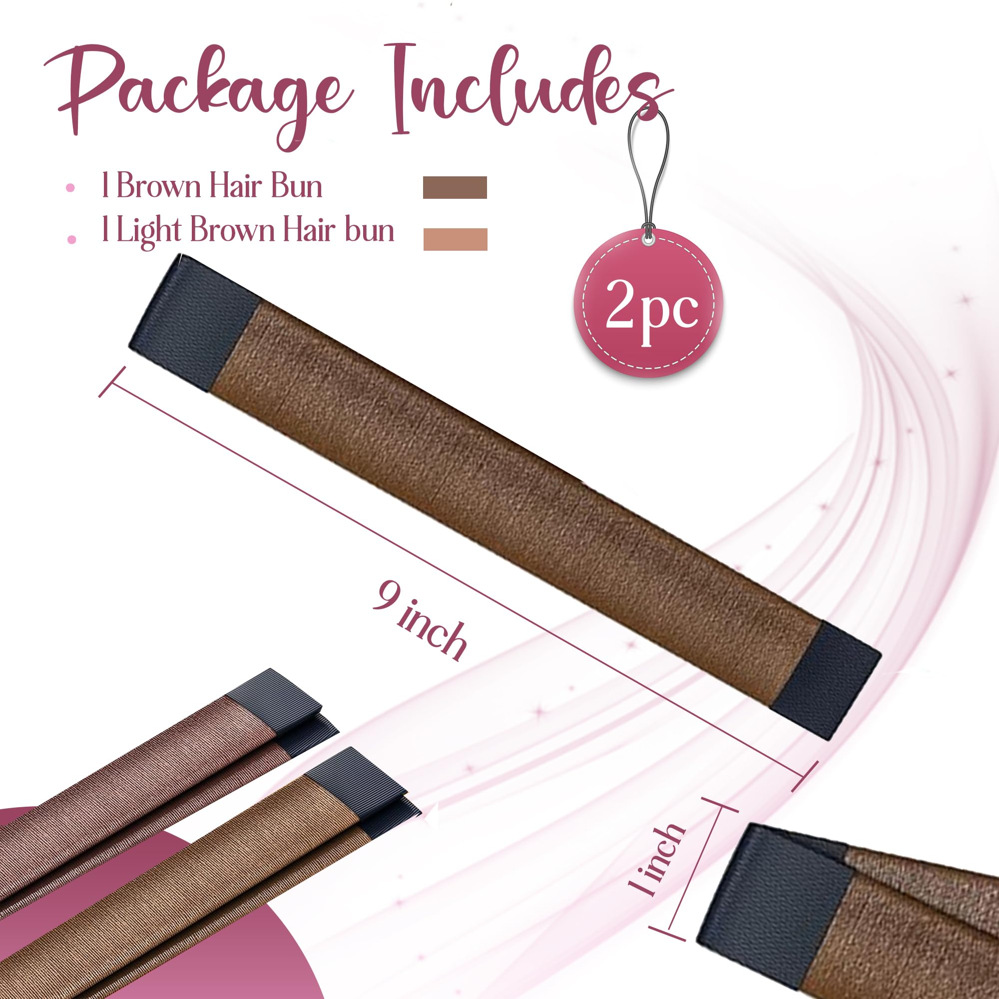 Comparison of the brown and light brown hair styling tools next to the product packaging