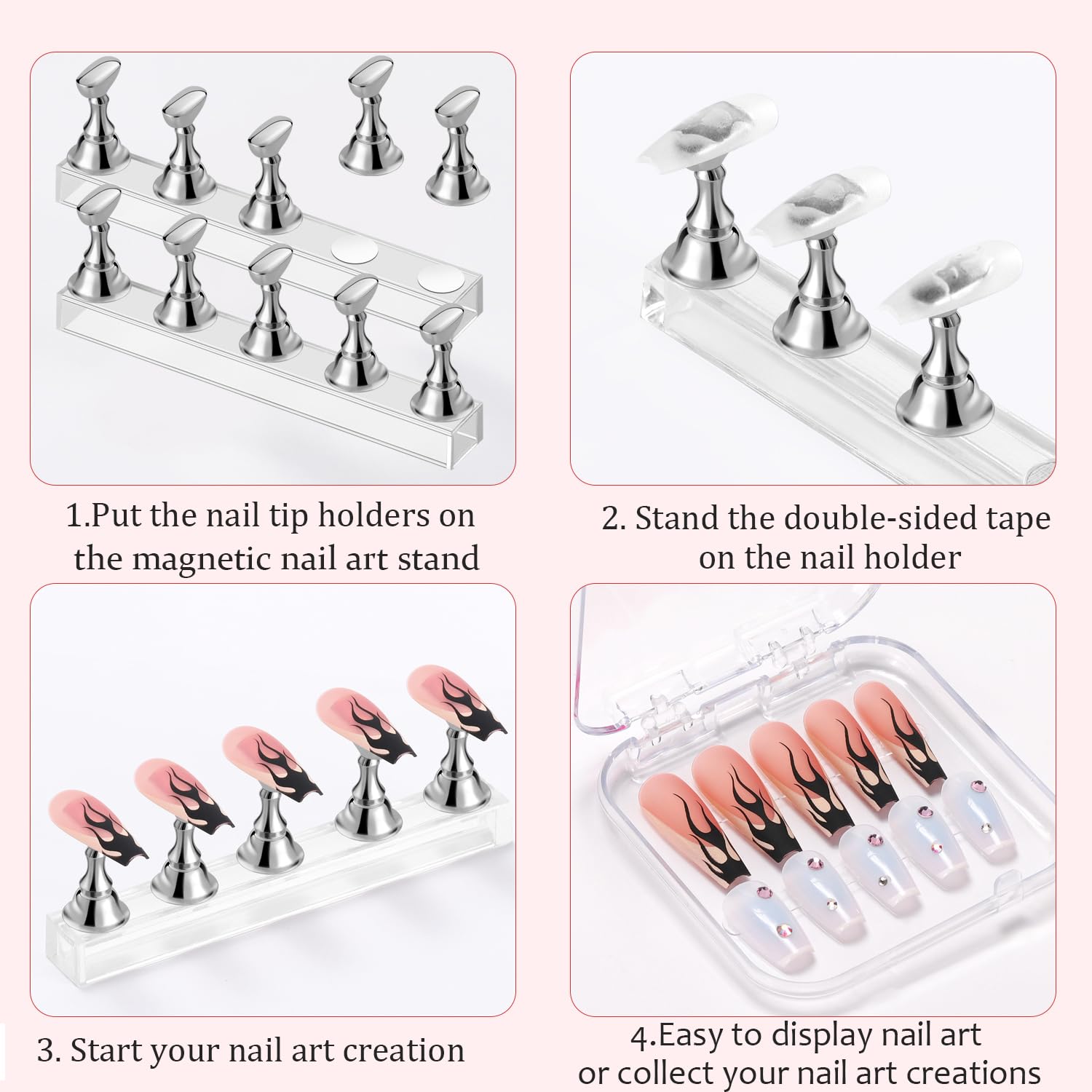 Two sets of Etercycle fake nail holders for painting press on extensions