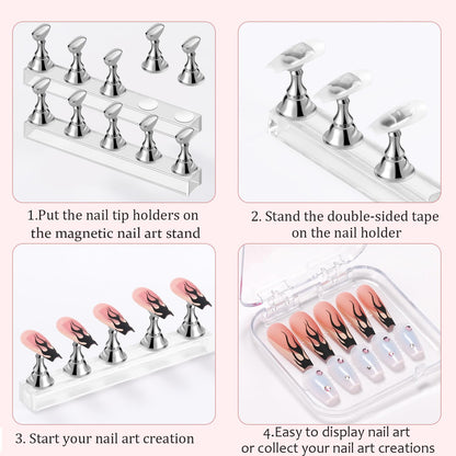 Two sets of Etercycle fake nail holders for painting press on extensions