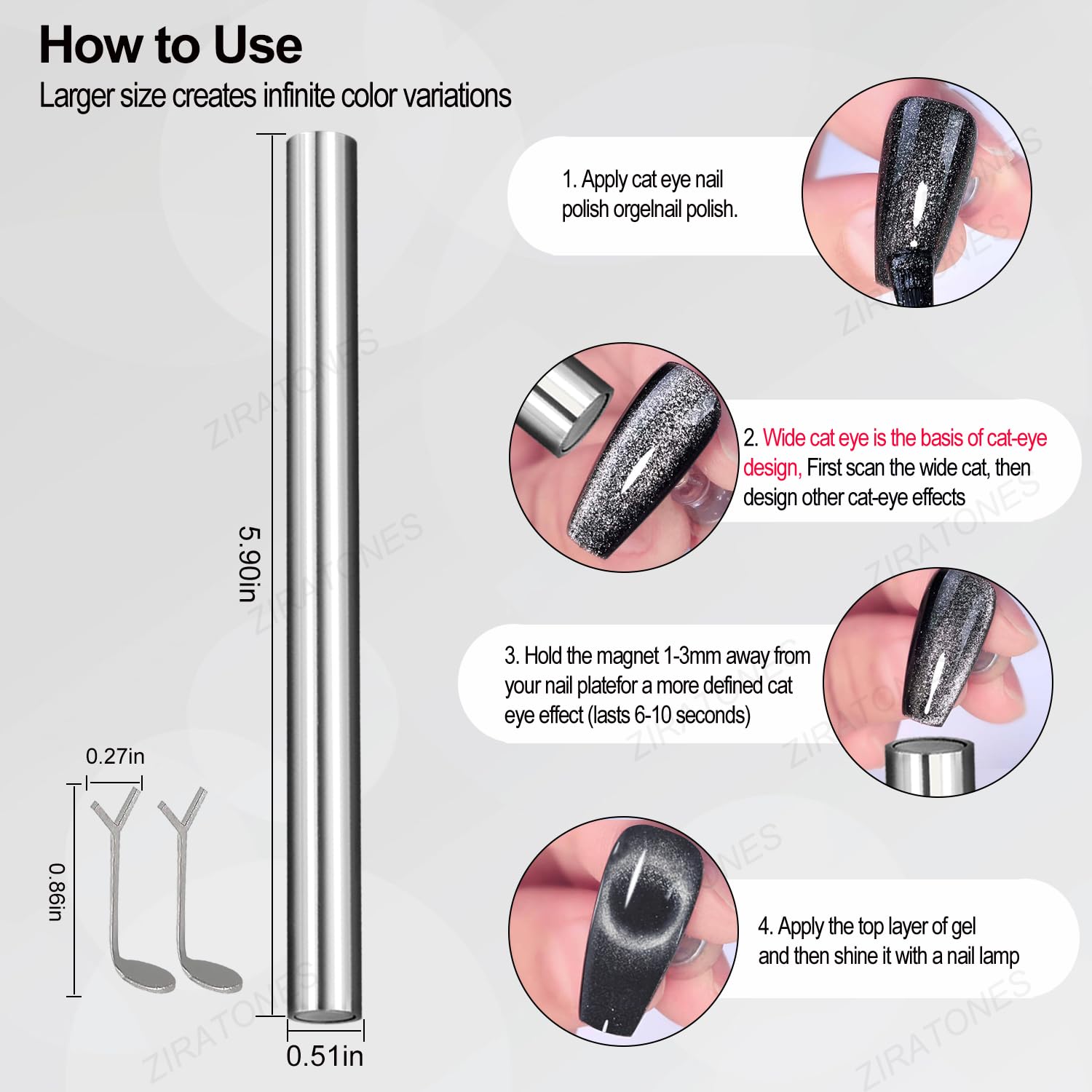 Ziratones nail magnet pen for home DIY manicure