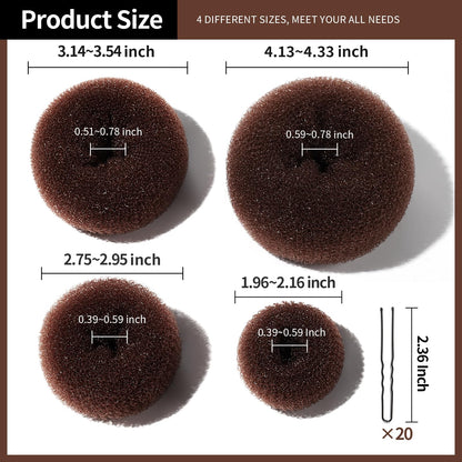Side view of a perfectly shaped neat chignon hairstyle created using the Teenitor brown hair donut.