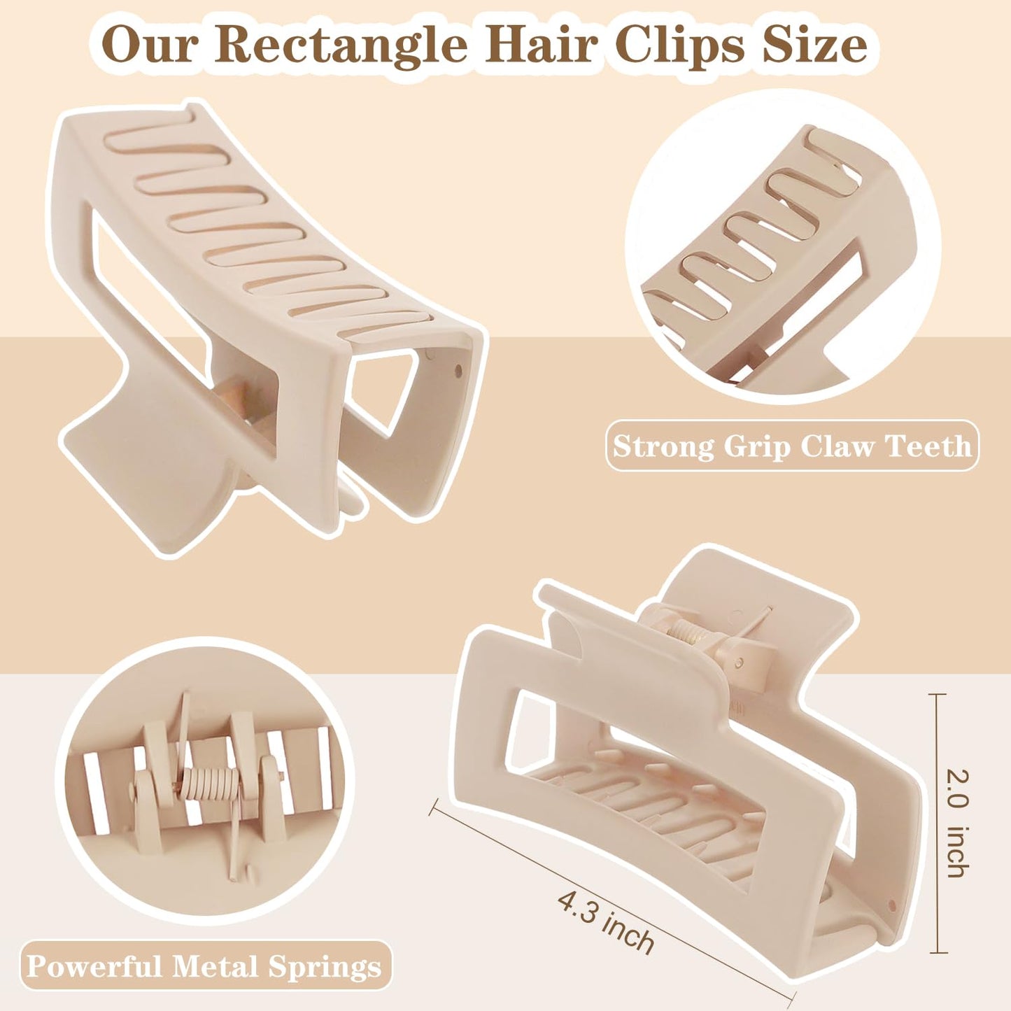 Premium matte French concord barrettes showing the secure spring mechanism.