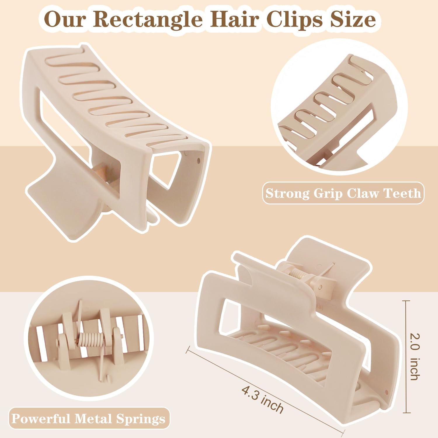 Premium matte French concord barrettes showing the secure spring mechanism.