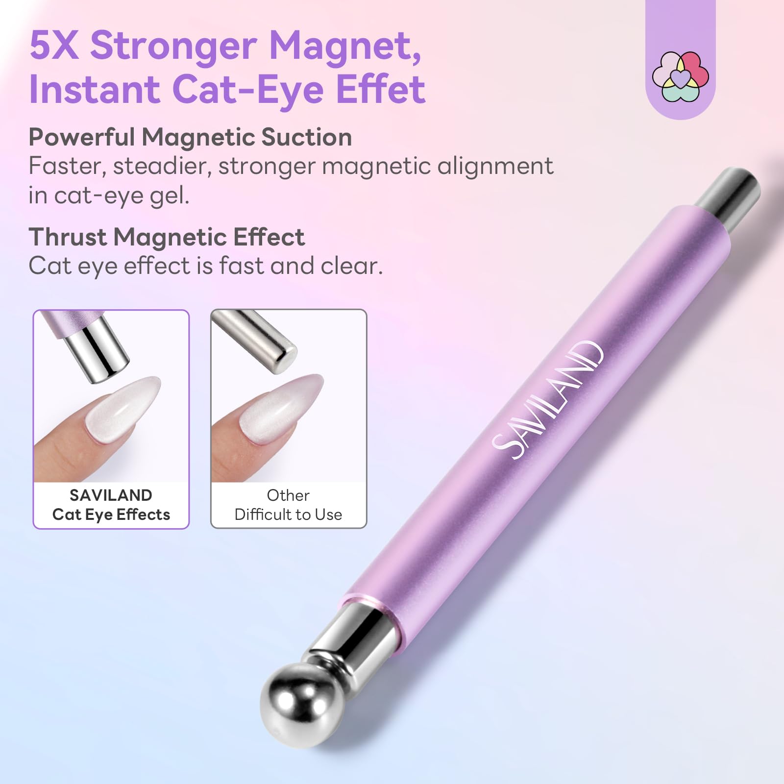 Saviland dual-ended nail magnet showing round bead tip