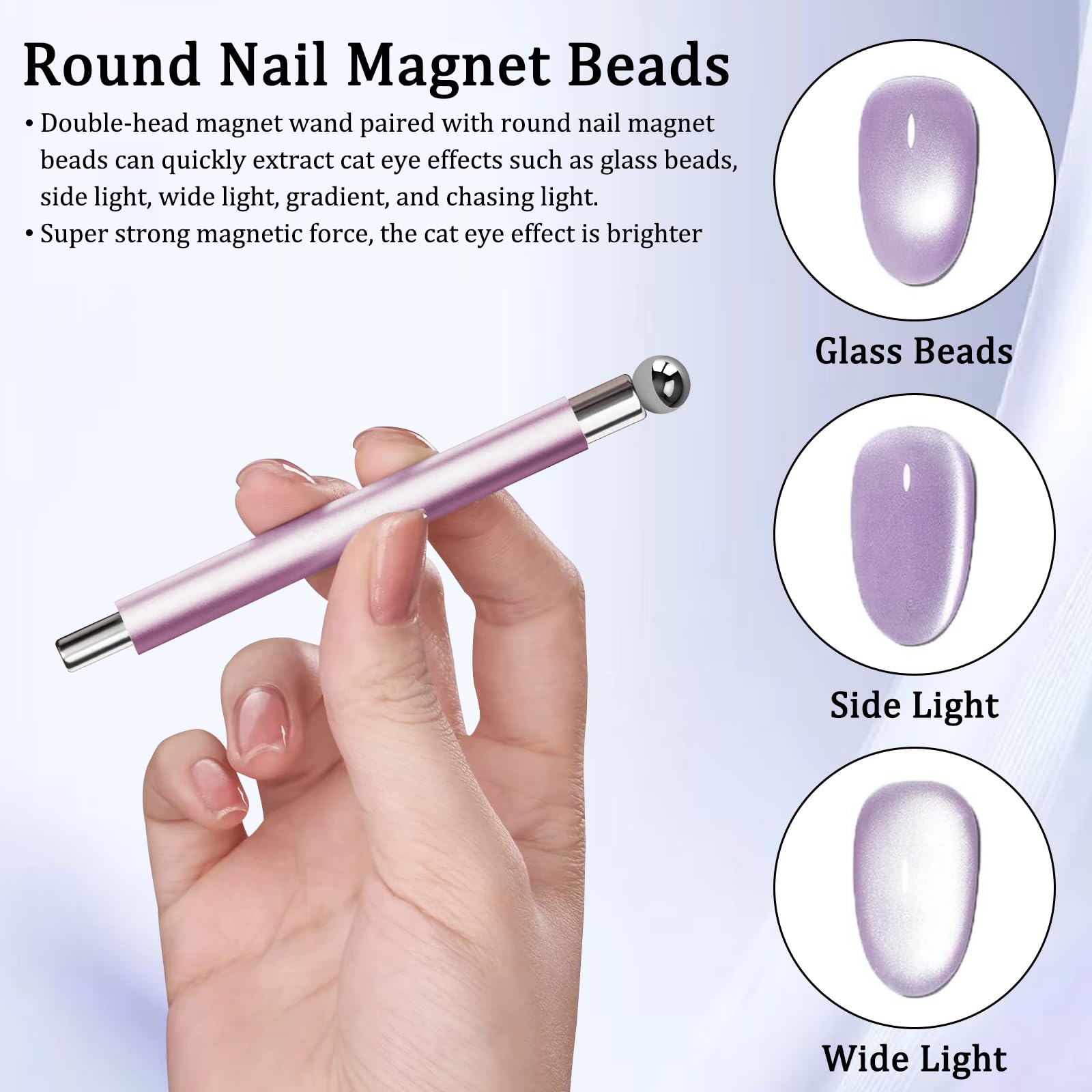 Round magnet beads for 9D galaxy cat eye designs