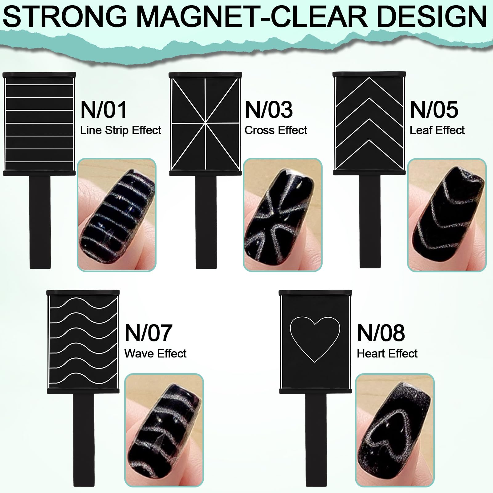 Magnetic steel ball pen for cat eye nail art detail