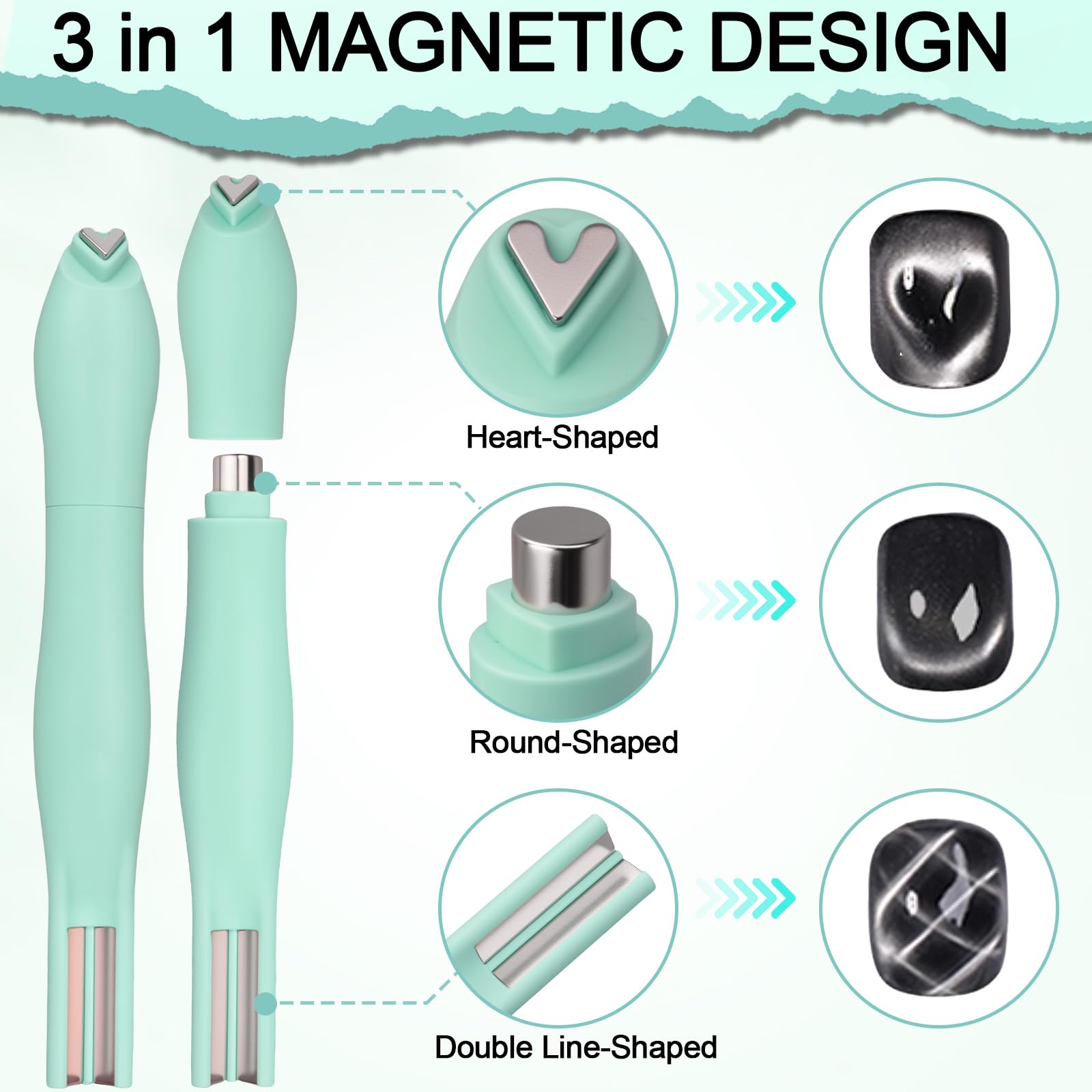 Demonstration of heart shape magnetic effect on nails