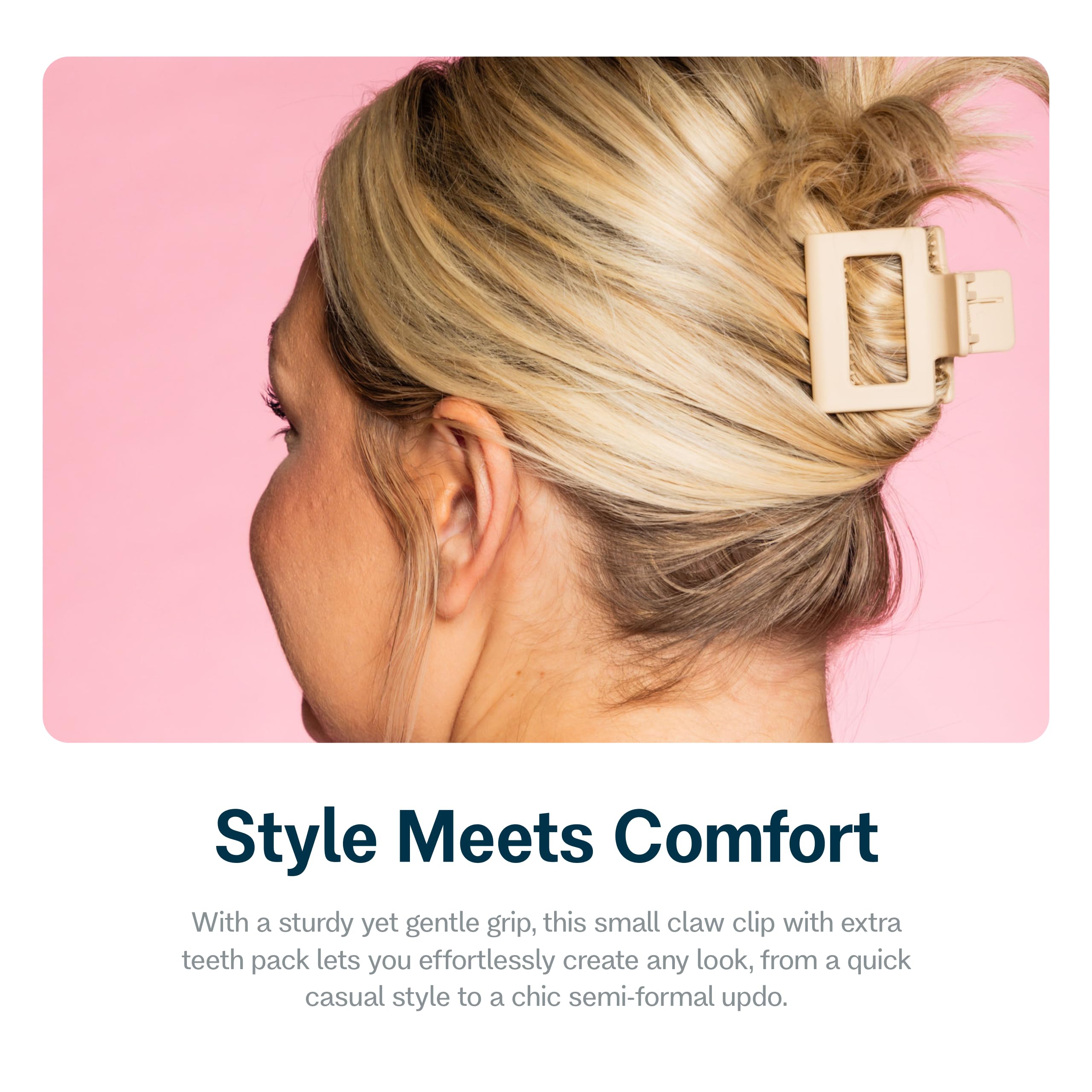 Durable square hair clip accessory set for thin hair