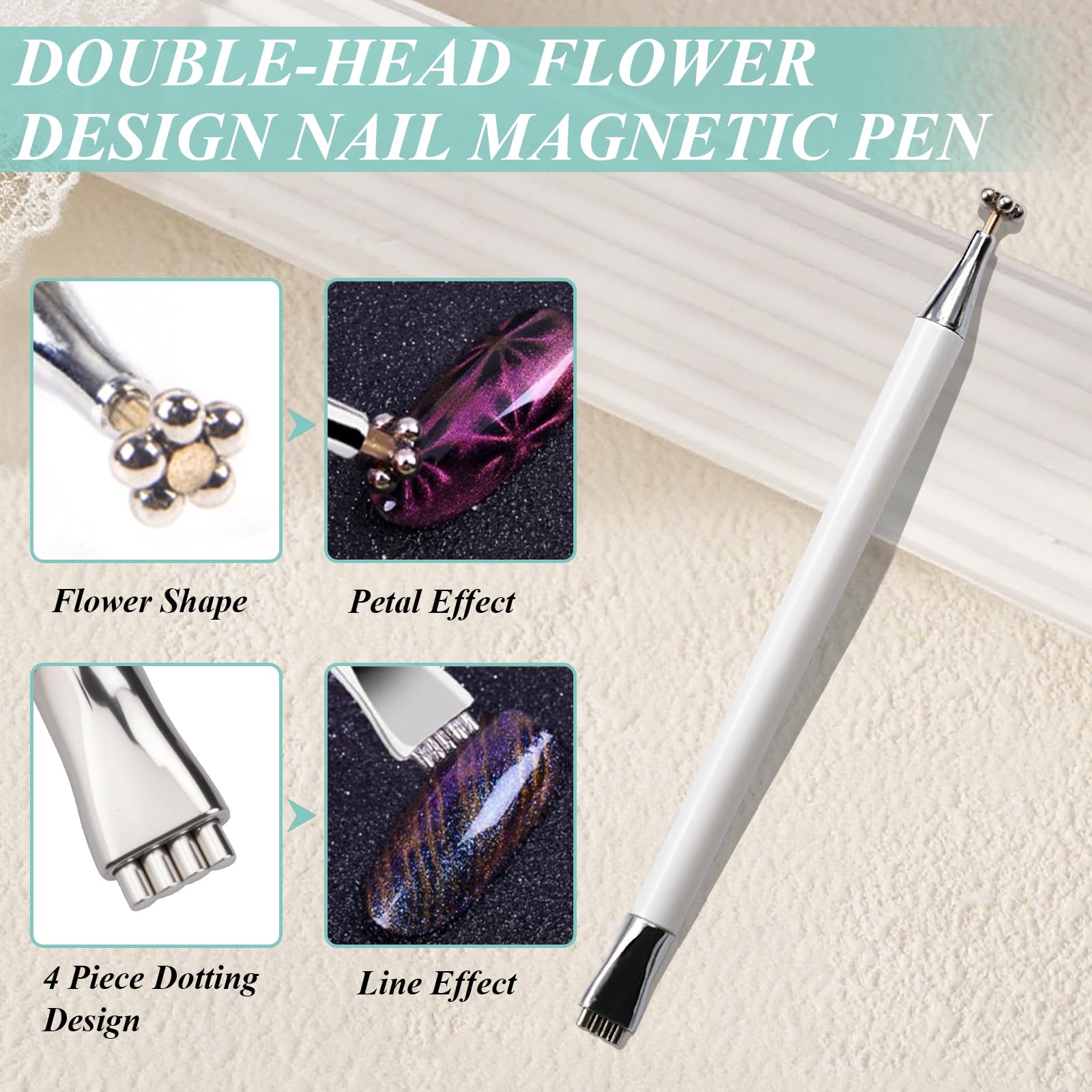 Close up of rabbit shaped nail magnet guide for cat eye polish
