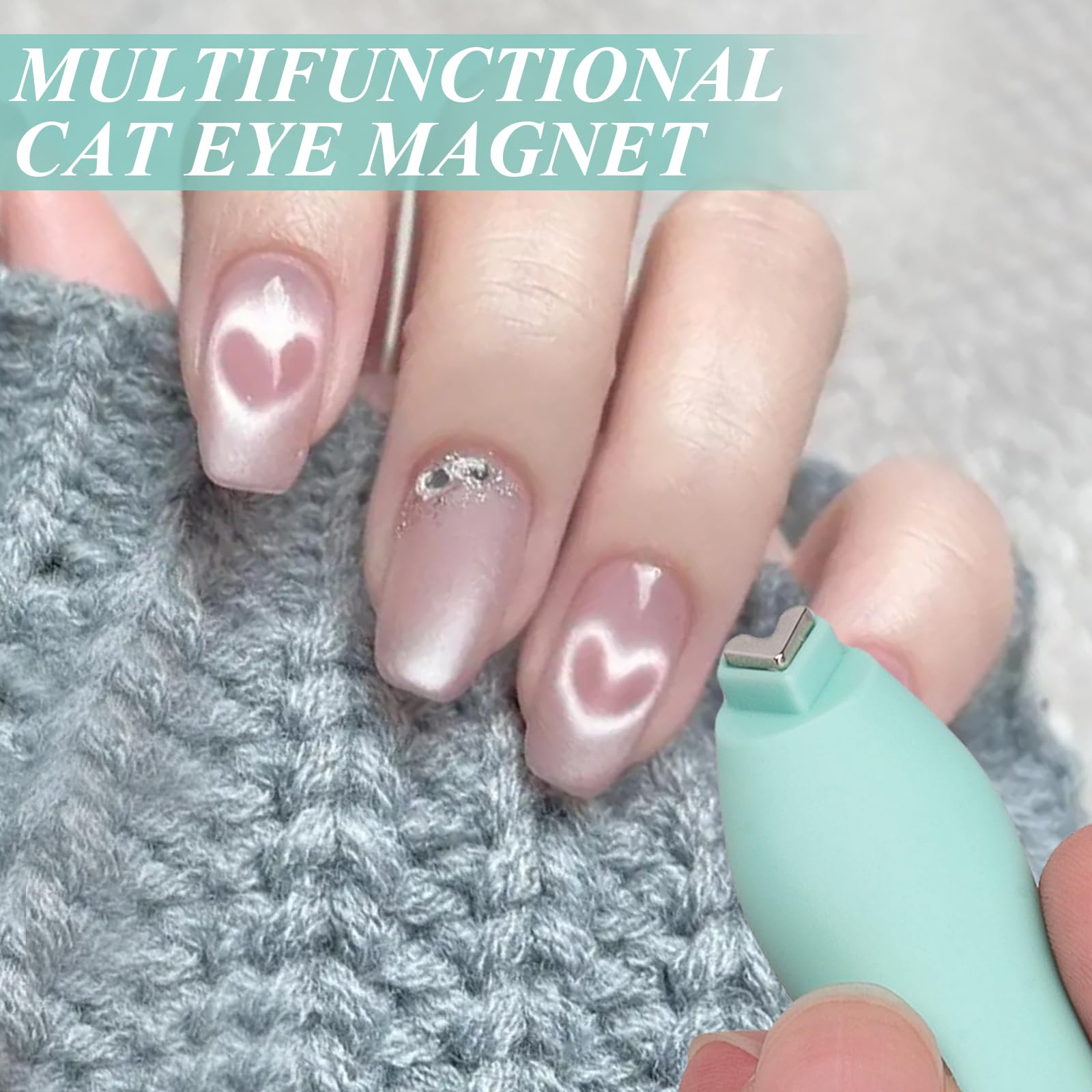 Professional nail art design created with Rubyface magnetic pen