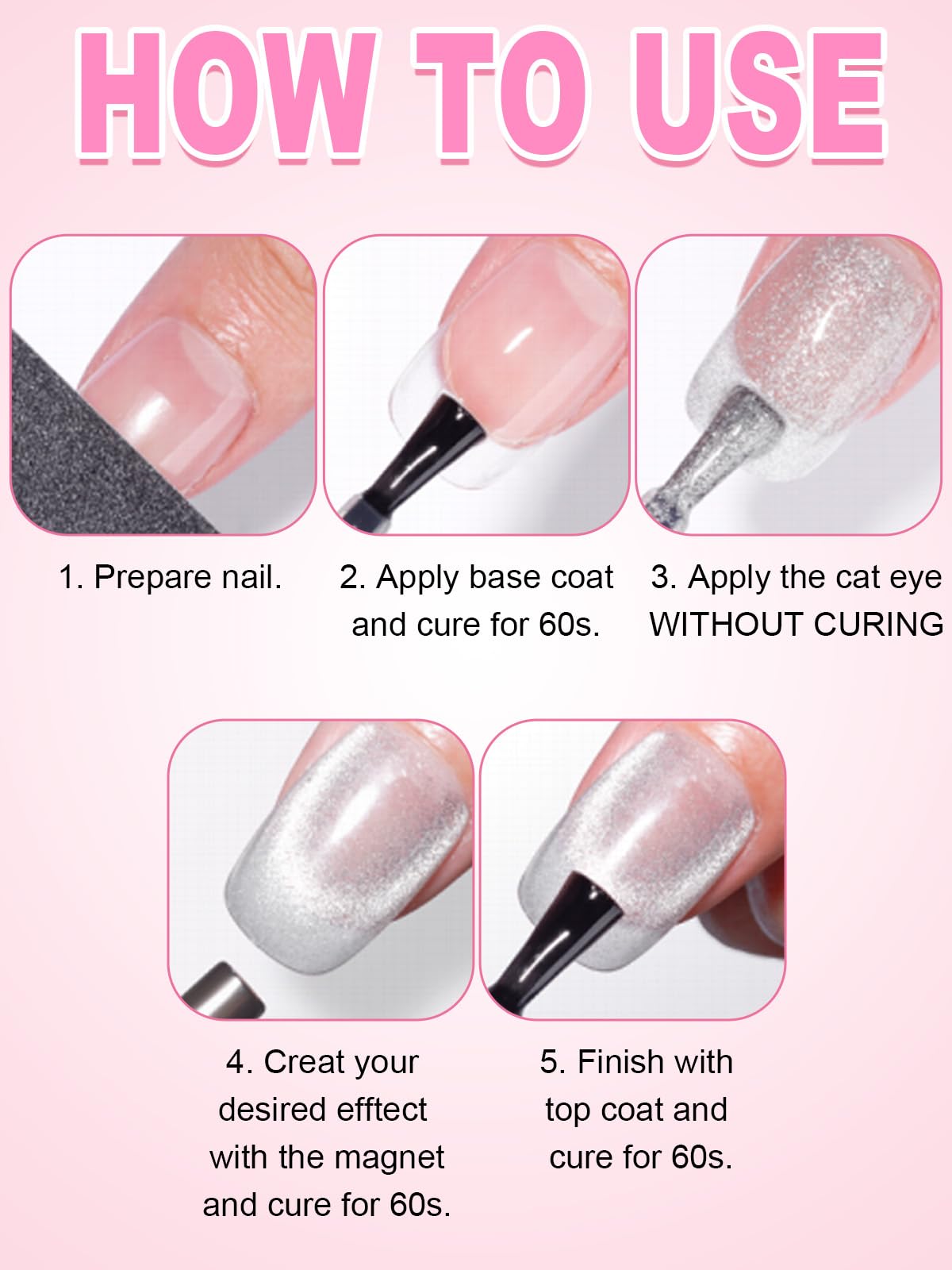 High quality nail art magnet kit for cat eye gel polish application