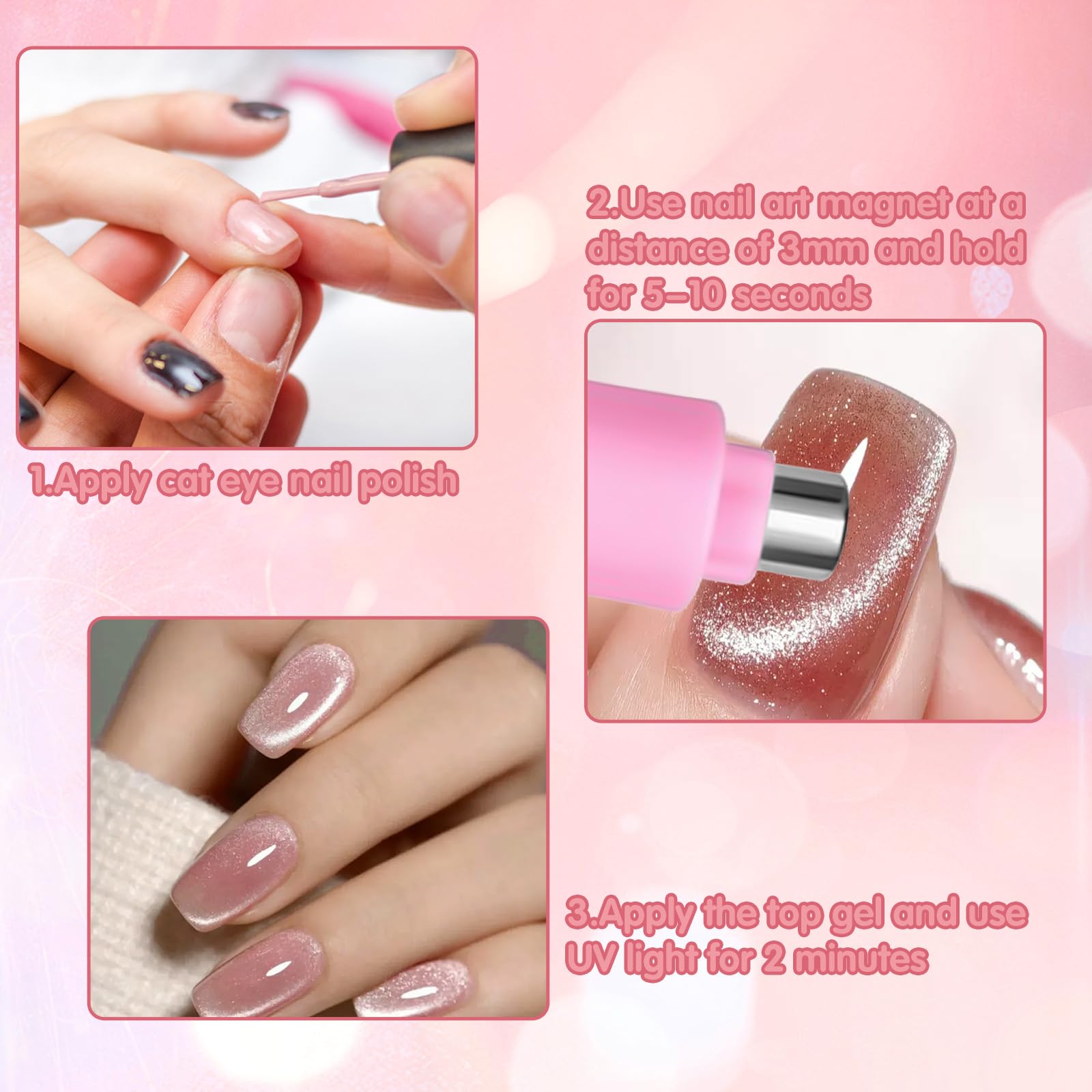 Close up of Cyuxing magnetic nail tool design heads