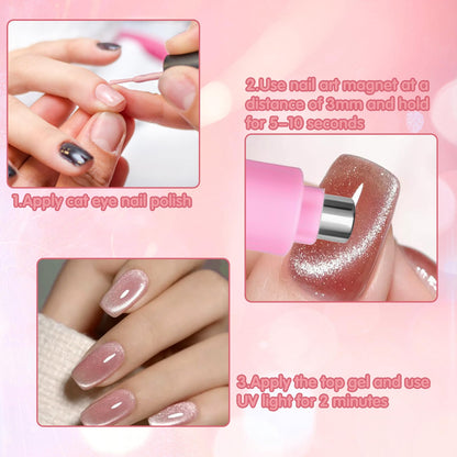 Close up of Cyuxing magnetic nail tool design heads