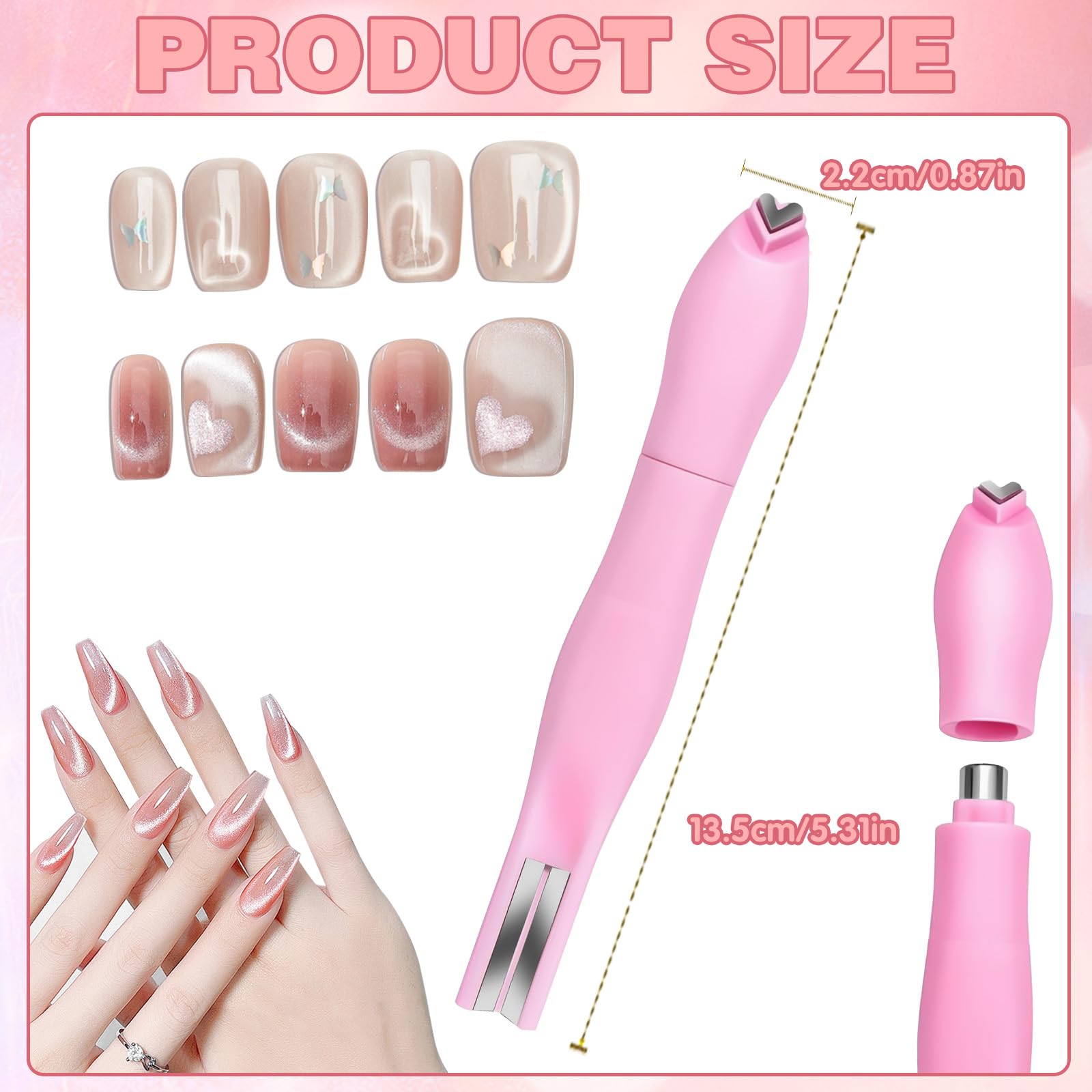 Professional nail art created with Cyuxing magnetic tool