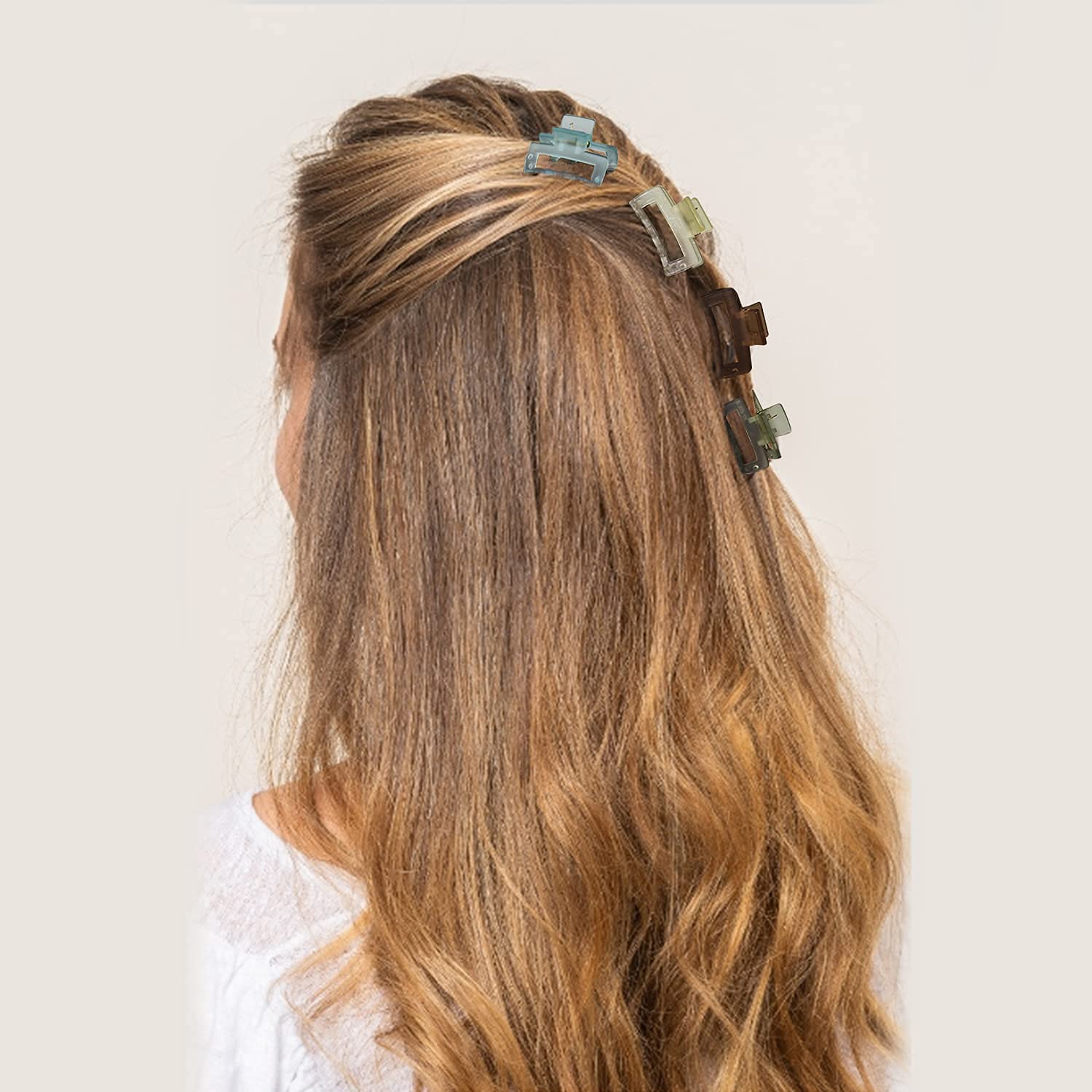 Hair clips organized inside recyclable storage box