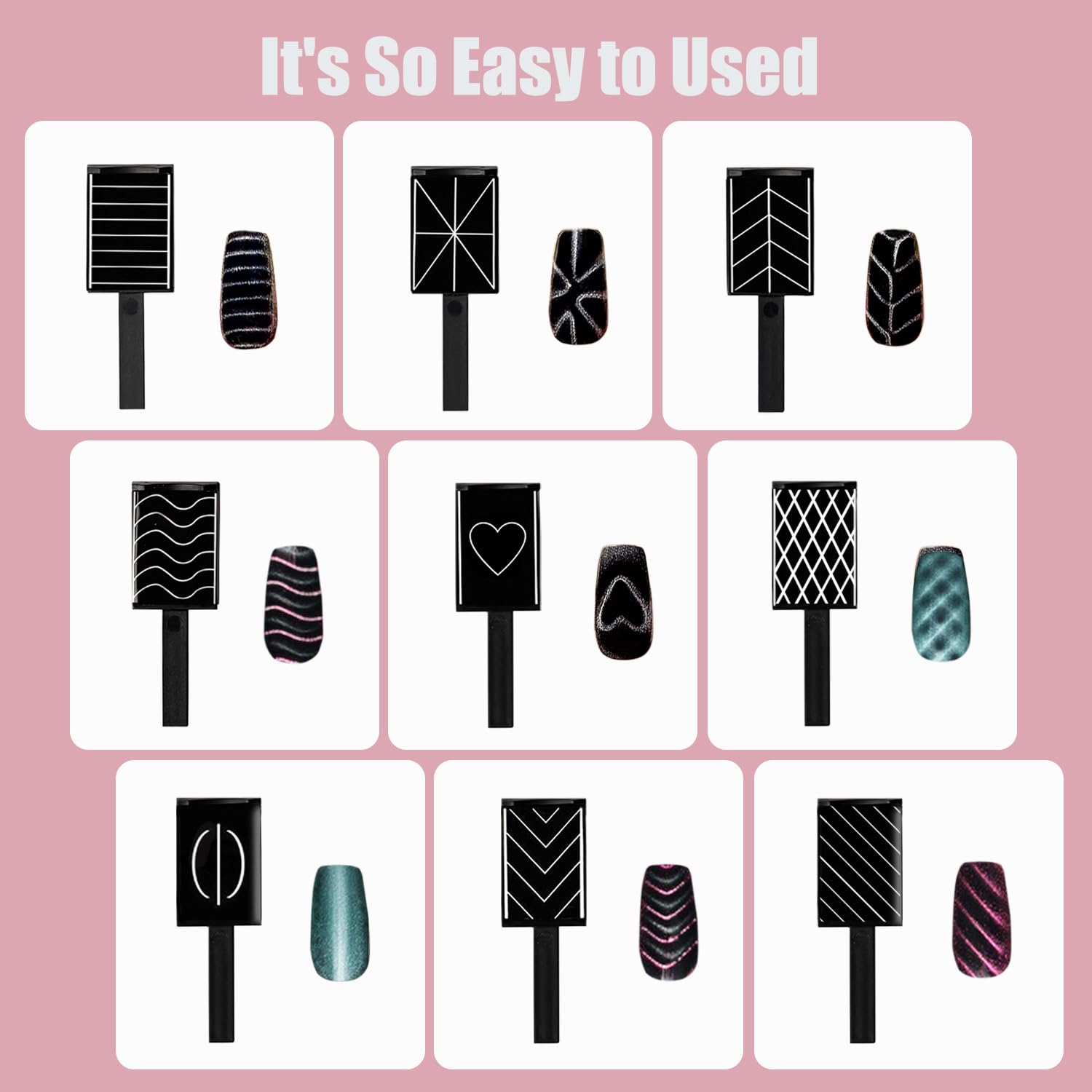 Pink multifunctional nail magnet tool for professional manicures