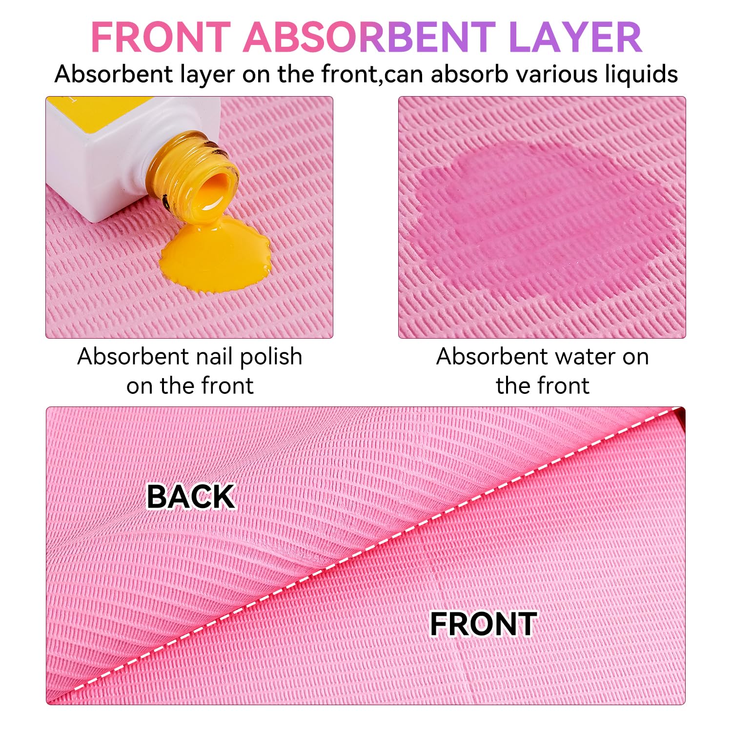 Close up of 3 ply waterproof nail desk protection sheet