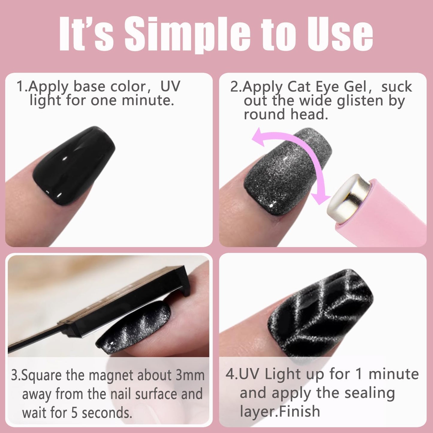 Durable magnetic sticks for 3D nail art design DIY