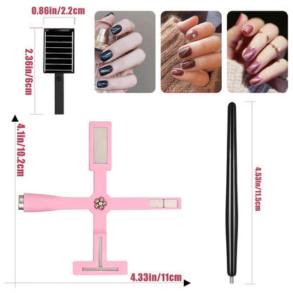 Complete 11 piece nail art magnet kit for home salon use