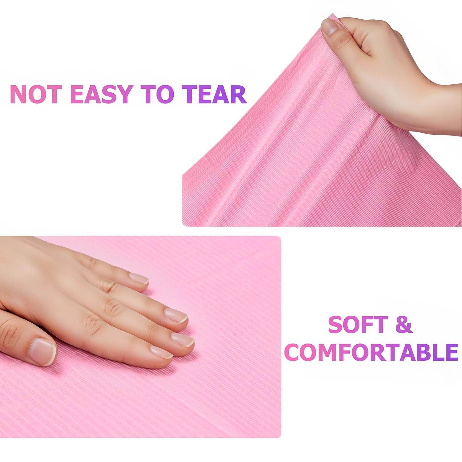 Back view of leak proof PE film backing on nail mat