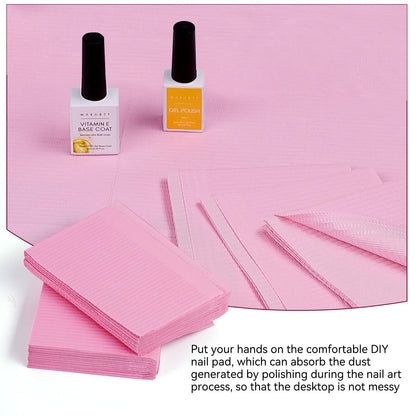 Aesthetic pink nail art workspace with Makartt desk towels