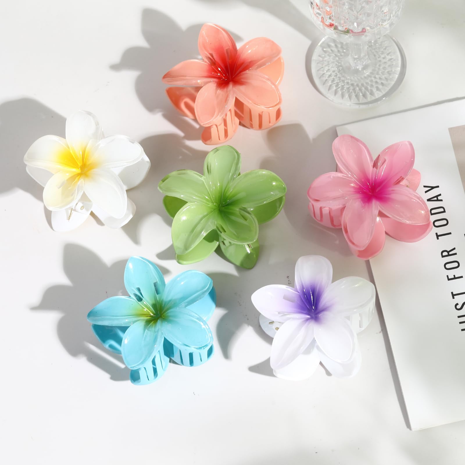 Top view of Dogode neutral hair claw clips set