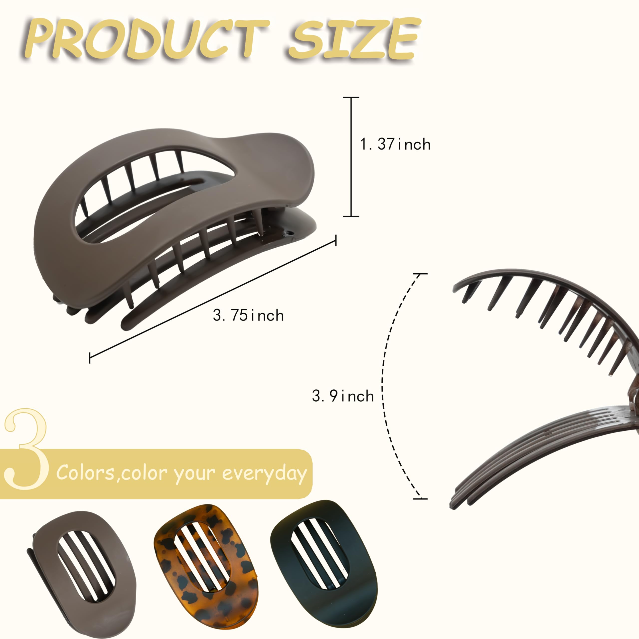 Side view of Pmueuff large French claw clips
