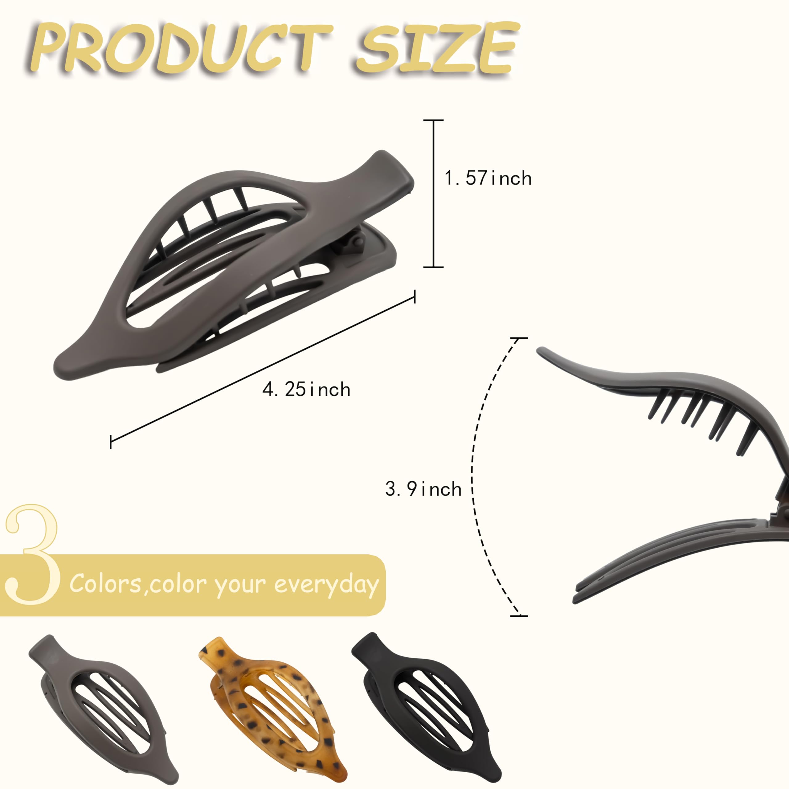 Pmueuff flat claw clips demonstrating secure grip