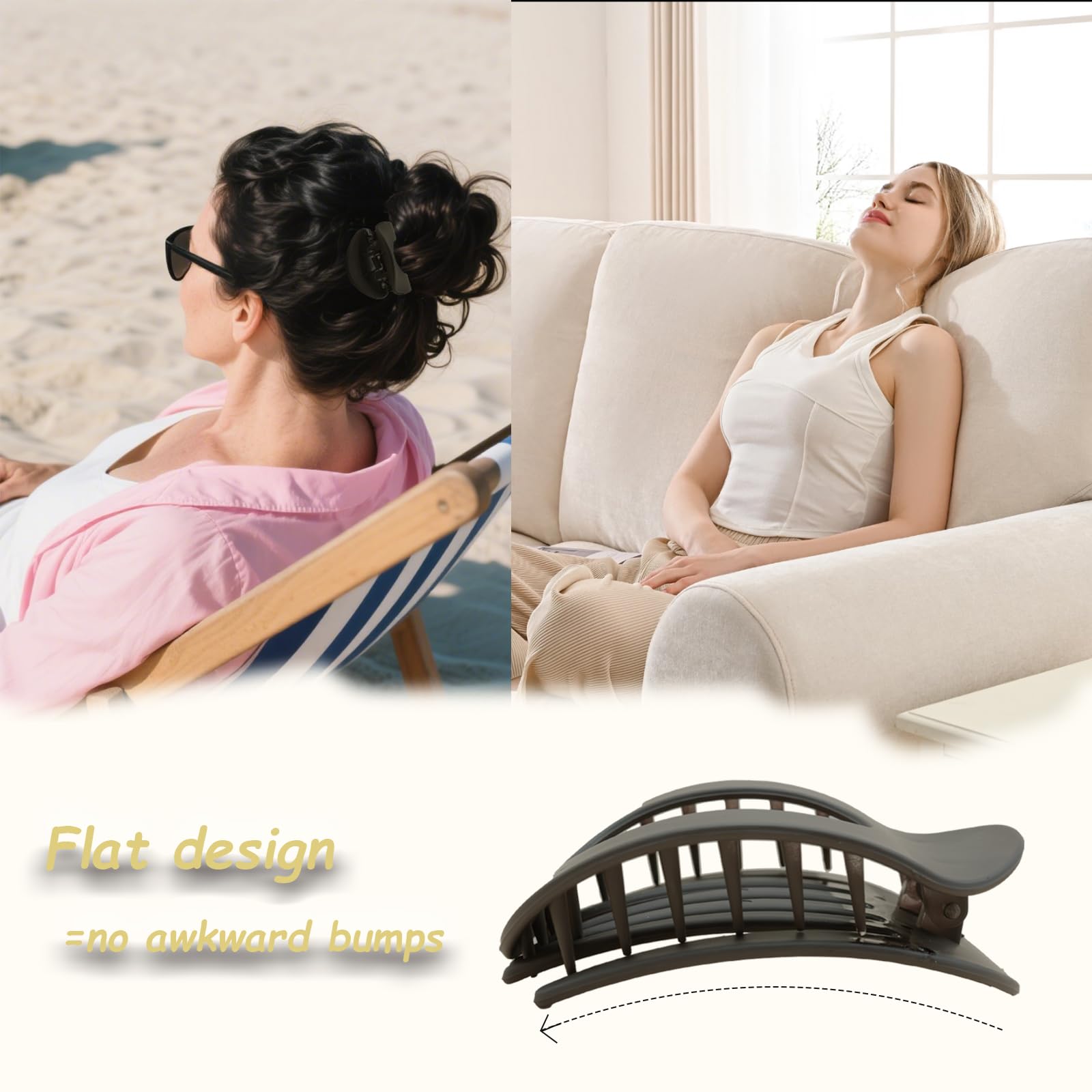 Flat design of Pmueuff hair clips against a neutral background