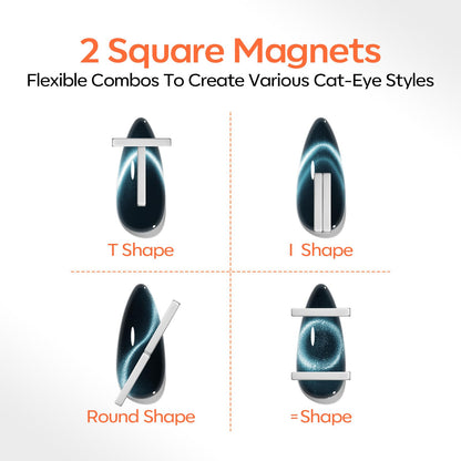 Various magnetic tools from Modelones set for 3D floral nail patterns