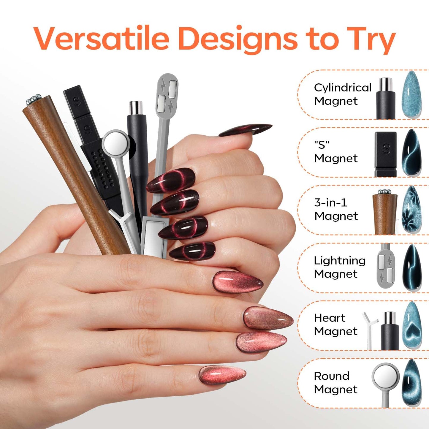 Heart shape magnetic tool for cat eye gel nails