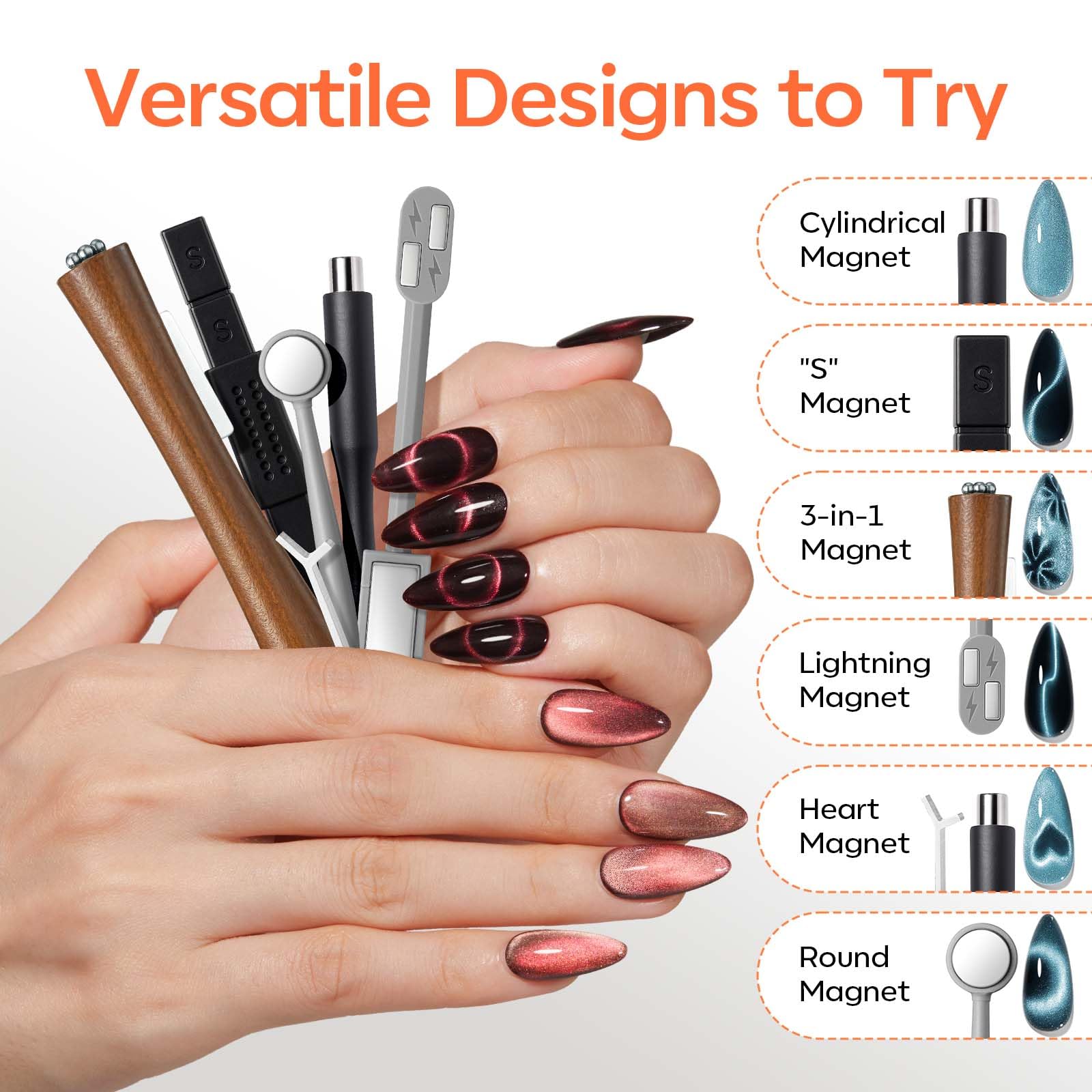 Heart shape magnetic tool for cat eye gel nails