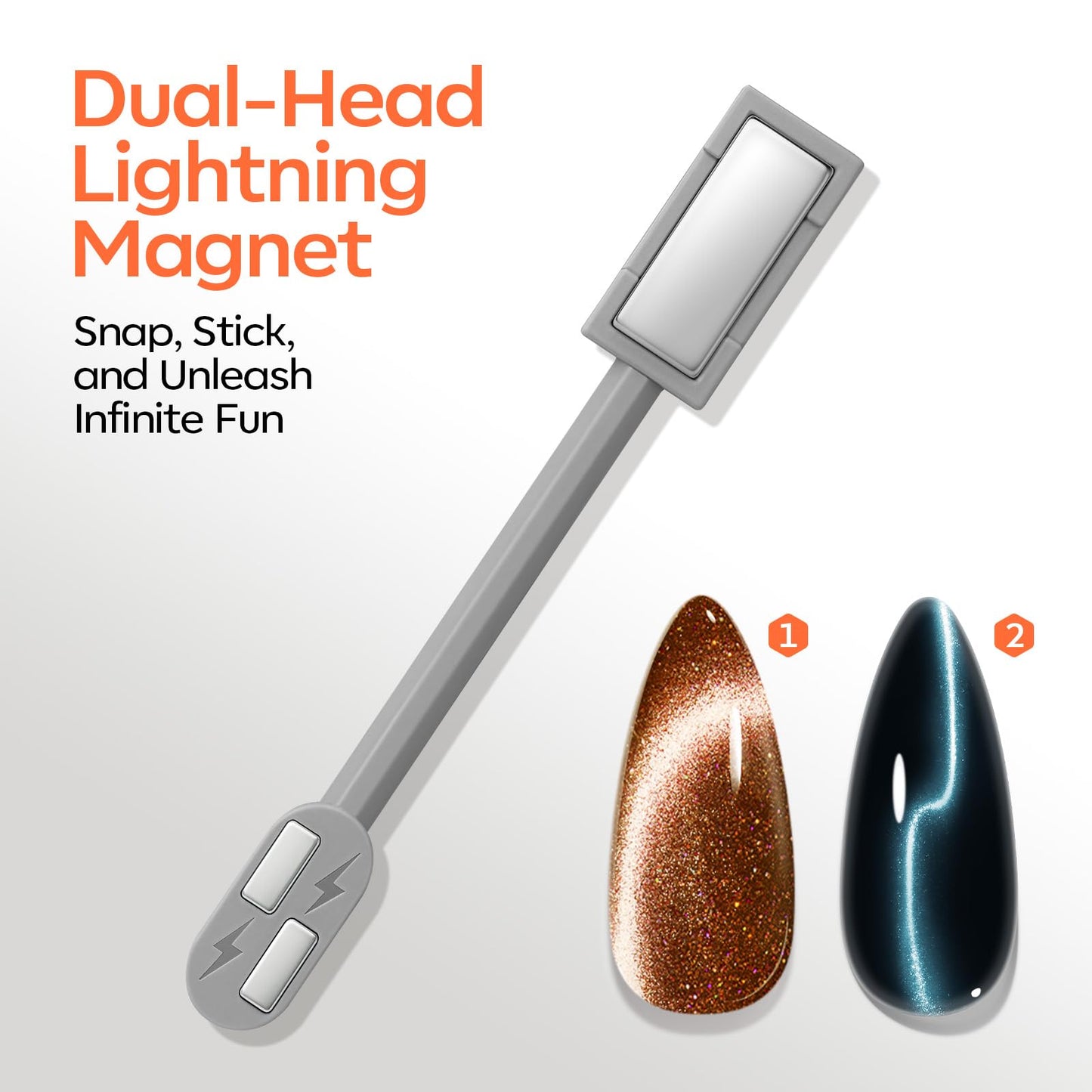 Dual-head magnetic sticks for French tip nail design