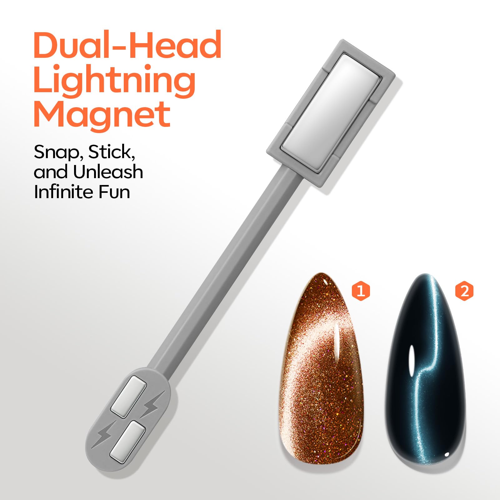 Dual-head magnetic sticks for French tip nail design