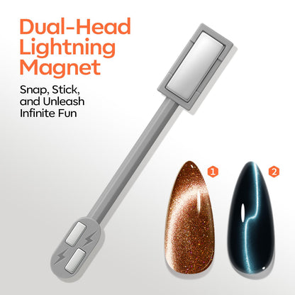 Dual-head magnetic sticks for French tip nail design