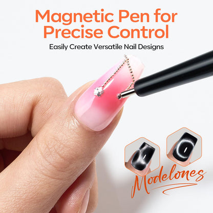 Detailed view of neodymium magnet heads for intricate nail designs