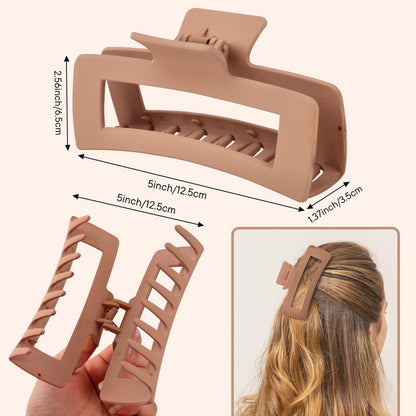 Side profile of 5 inch non slip hair claw clip