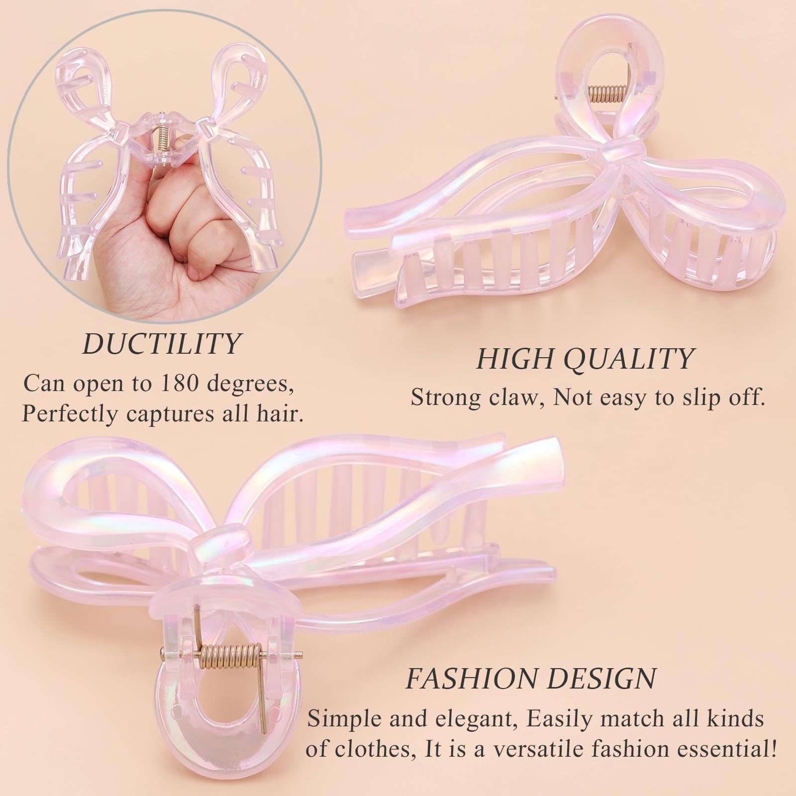 Side profile of nonslip bow hair accessories