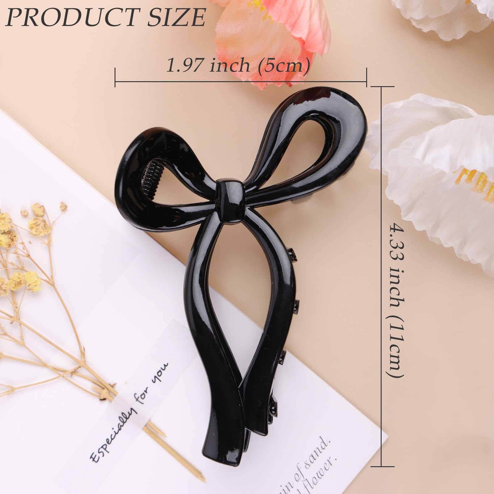 Durable acrylic bow hair clips for thick hair