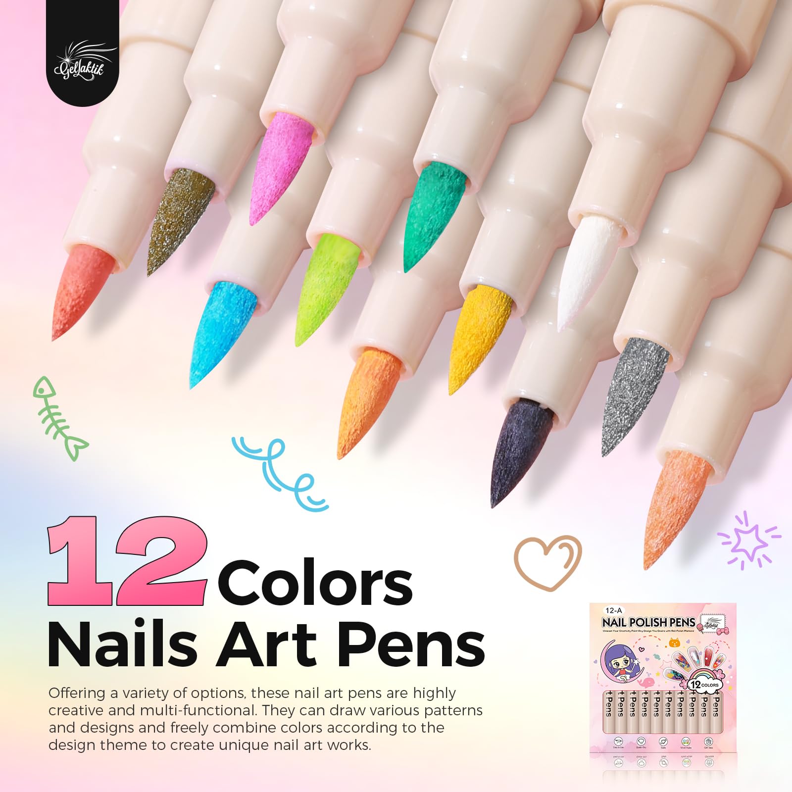 Close up of 0.7mm fine tip nail art marker