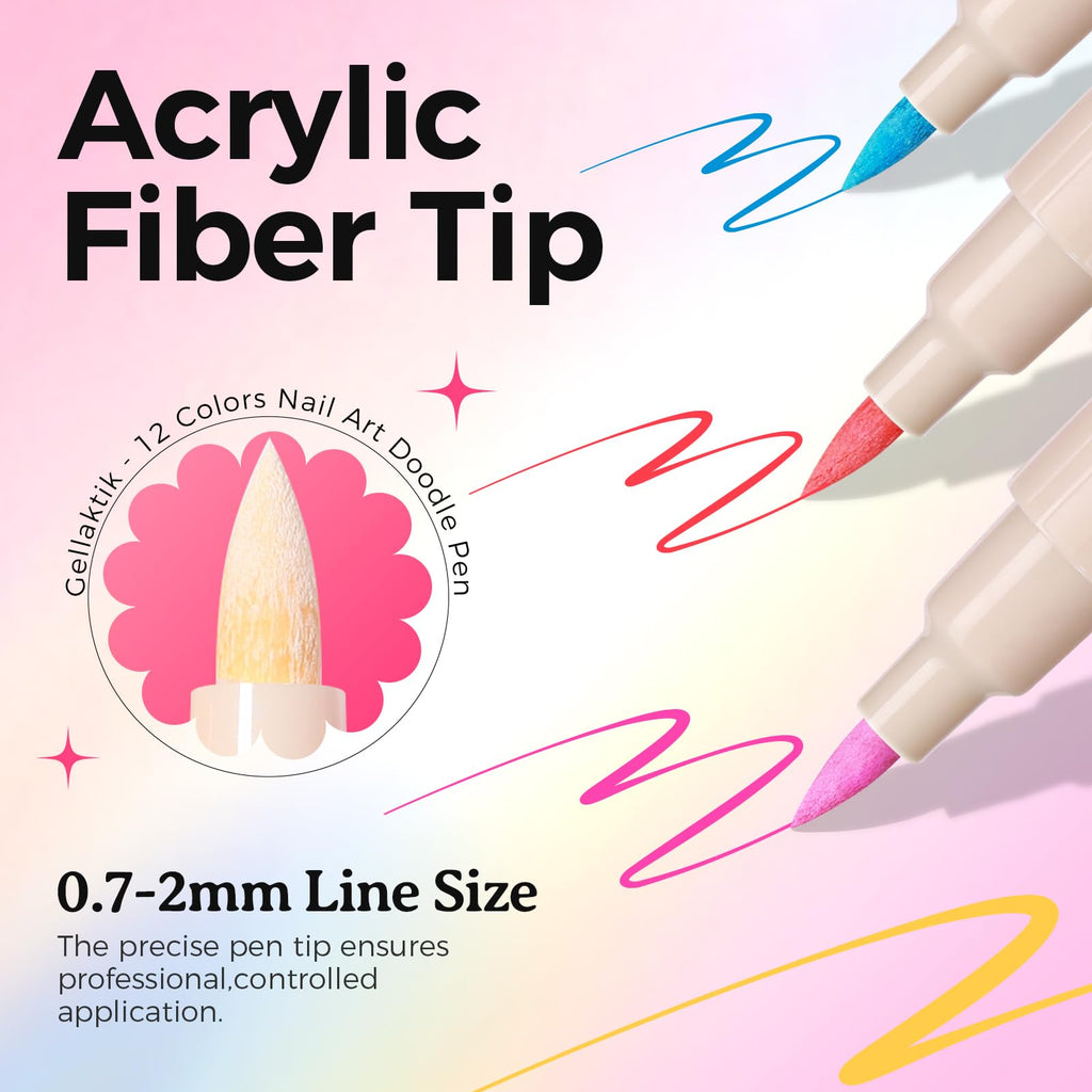 Gellaktik nail polish pens fine tip detail