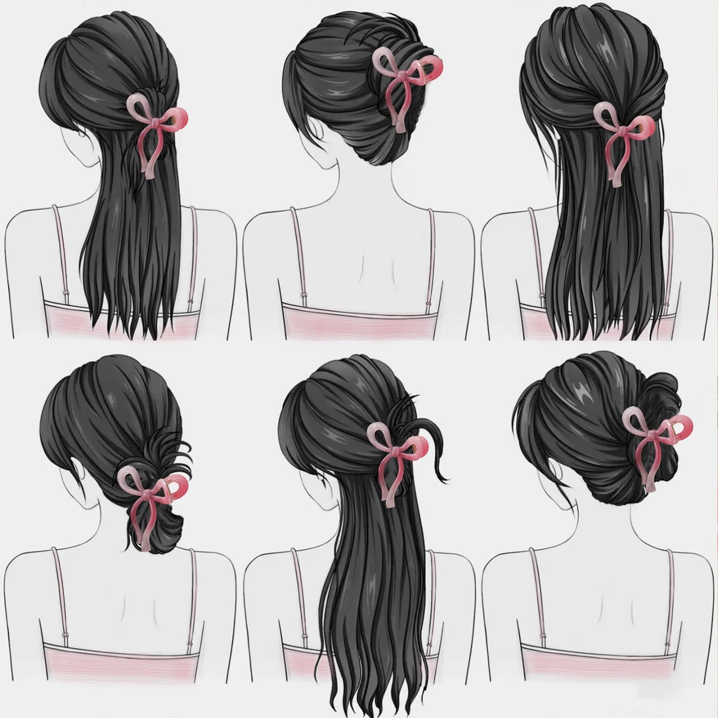 Set of 4 stylish butterfly hair clips