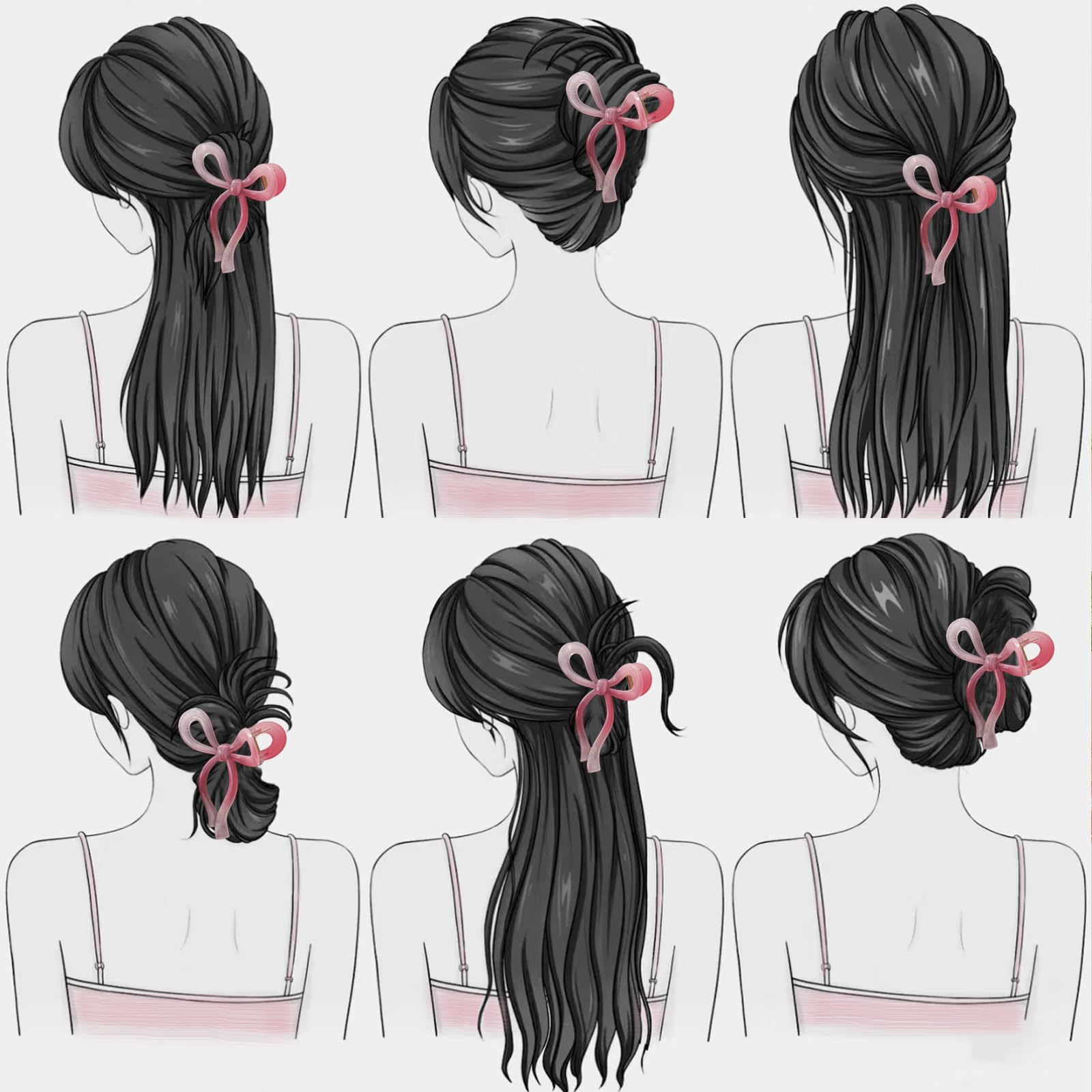 Set of 4 stylish butterfly hair clips