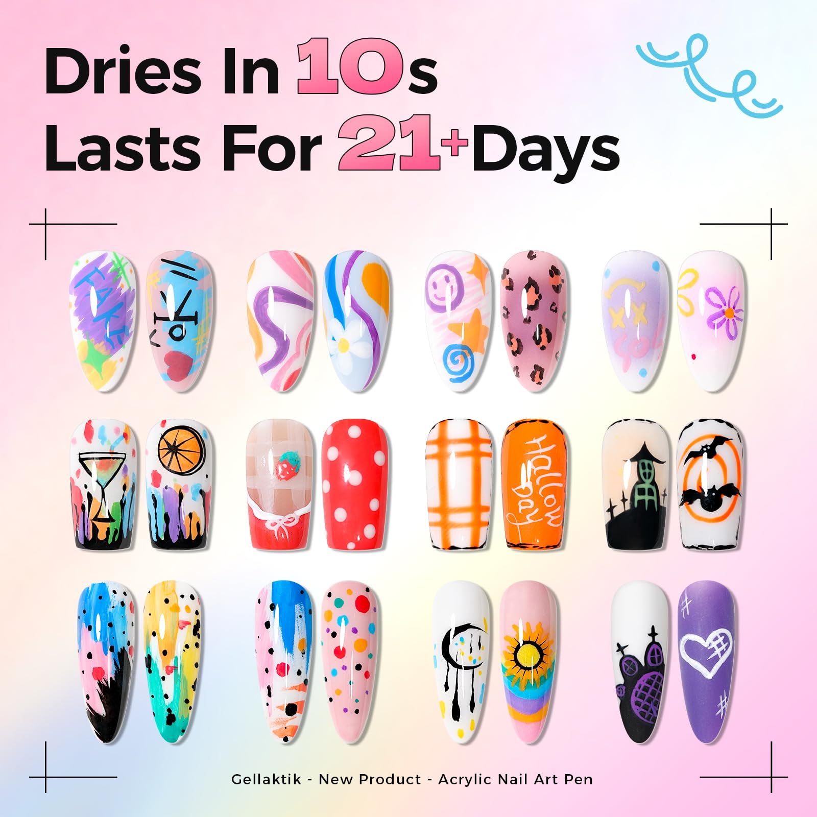 Hand holding nail art pen for precise manicure work