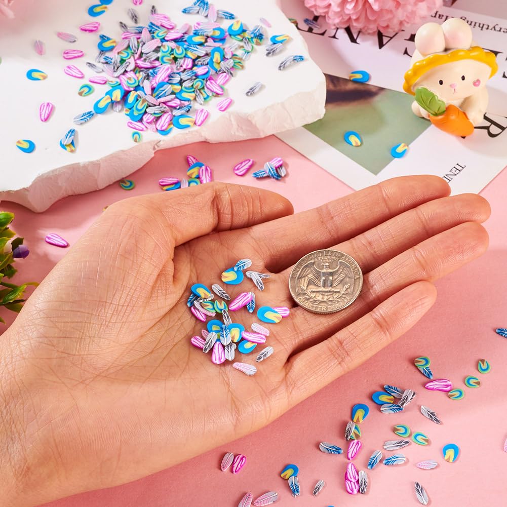 Handmade resin jewelry decoration using feather clay slices