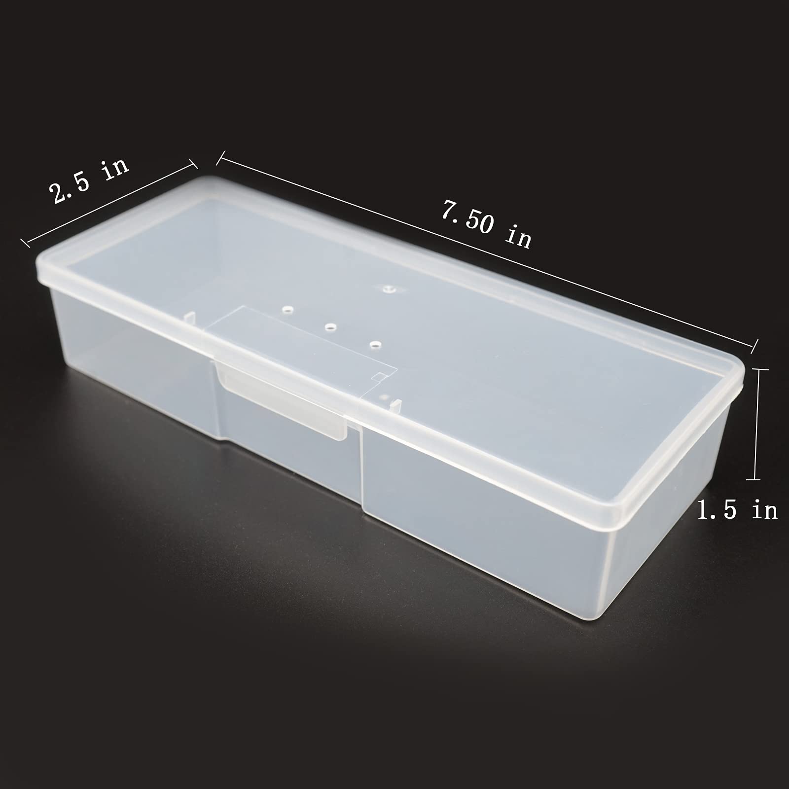 Lokyango plastic manicure box showing hinged lid and interior space