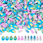 Assorted DIY jewelry making supplies featuring feather clay motifs